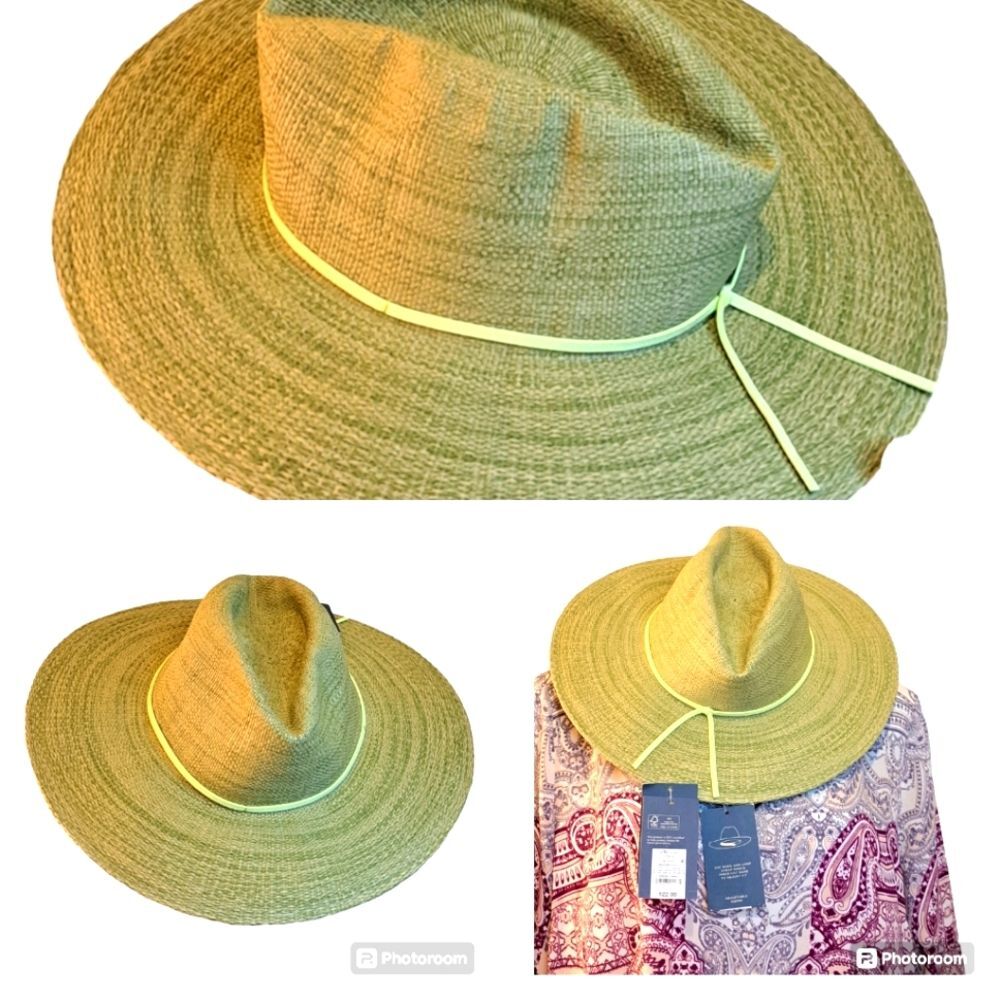 Universal Thread Jazzy Straw Hat Wide Brim Strap under Hat Band NWT Size:  S/M
